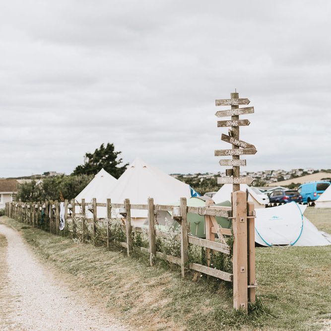 Festival themed wedding in Devon