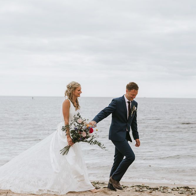 Coastal wedding in Devon with vegan wedding breakfast