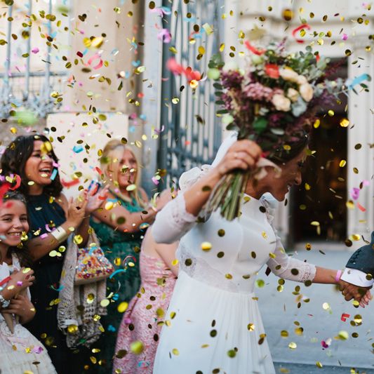 Stylish Wedding Dress with beautiful Back Detail from Beba’s Closet, for a Destination Wedding at Castillo de Viñuelas in Madrid, Spain | Lorena San José Photography