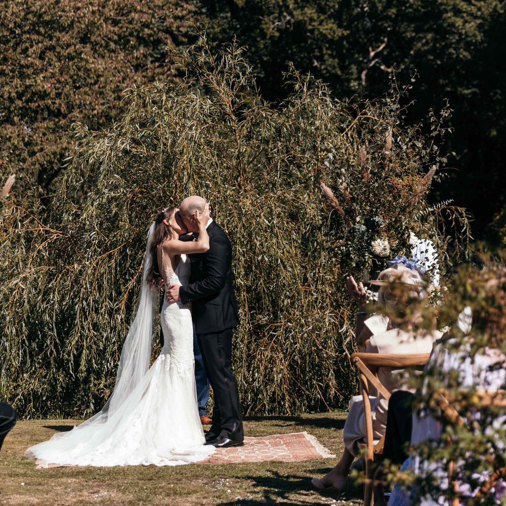 Ceremony Led By Grooms Friend. Enchanted Forest Theme | Florals and Foliage Installations by Eden by Claire | Quints of Jersey Stationery | Bride Wears Enzoani | Images by Max Burnett