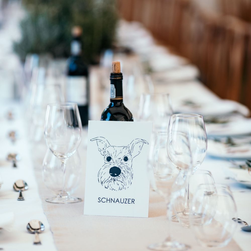 Table Decor.  Table Names and Potted Herbs. Marquee in Jersey. Foliage Installations. Stationery by Quints of Jersey. Bride Wears Enzoani. Photography by Max Burnett