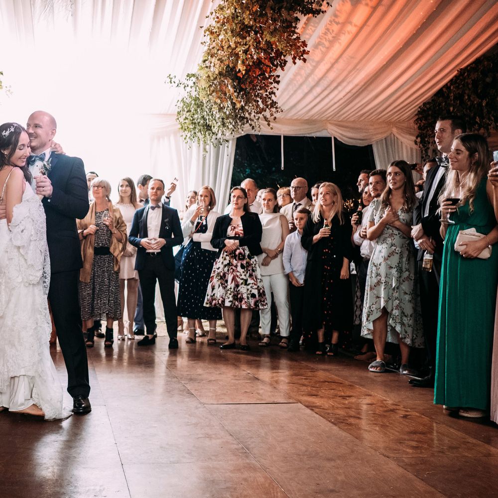 First Dance. Enchanted Forest Theme | Florals and Foliage Installations by Eden by Claire | Quints of Jersey Stationery | Bride Wears Enzoani | Images by Max Burnett