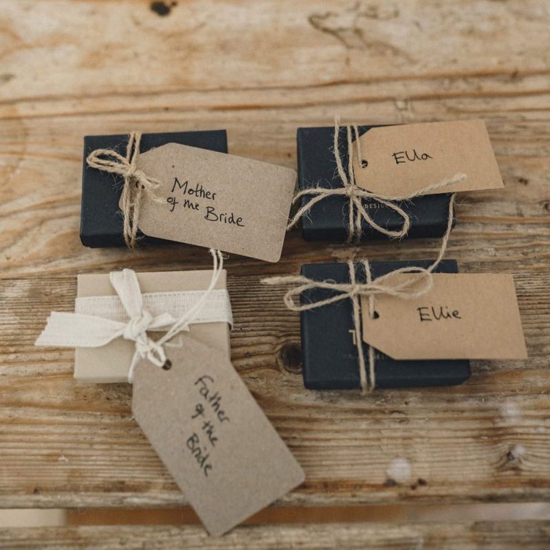 Wedding gifts with luggage tags