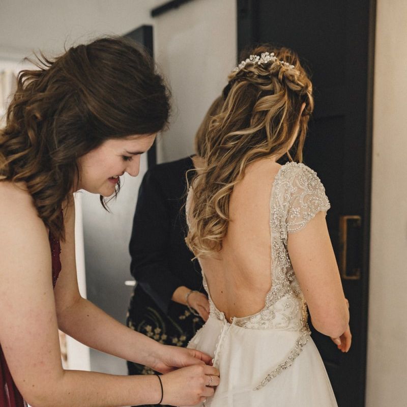 Low back wedding dress