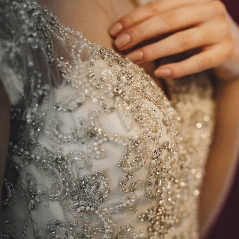 Embellished Morilee wedding dress for former 2014 Great British Bake Off contestant Martha Collinson