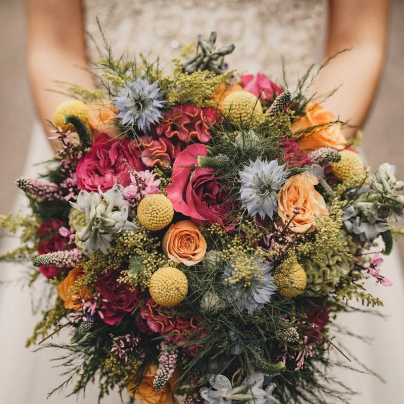 Colourful wedding bouquet