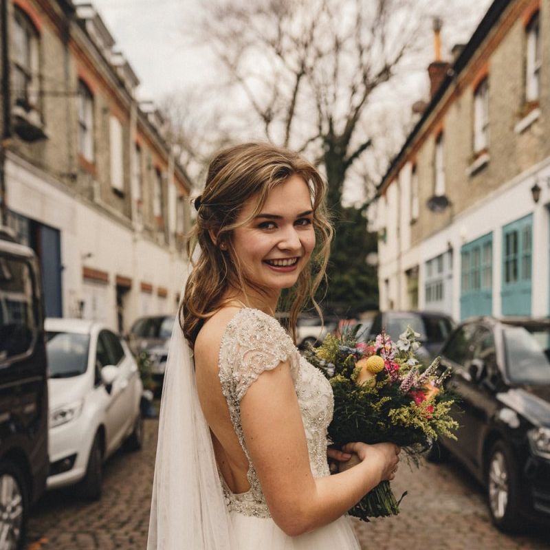 Former 2014 Great British Bake Off contestant Martha Collinson on her wedding day