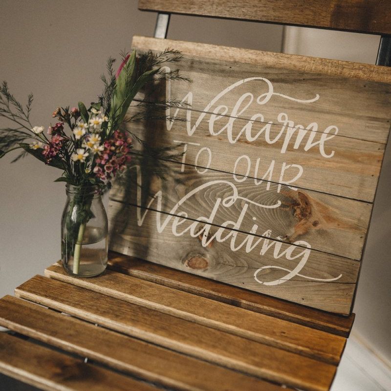Wooden welcome to our wedding wedding sign