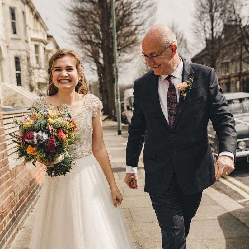 Former 2014 Great British Bake Off contestant Martha Collinson with her father