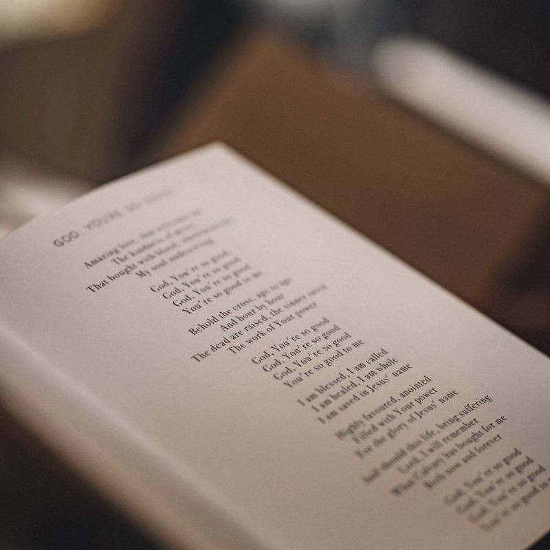 Hymns at religious wedding ceremony