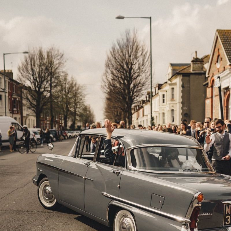 Vintage wedding car