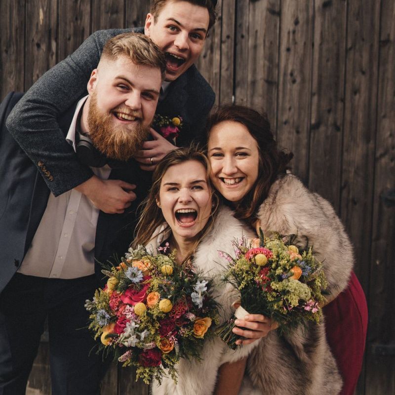 fun wedding portrait with friends by The Chamberlains