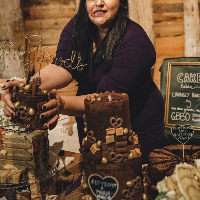 former 2014 Great British Bake Off contestant at the dessert table
