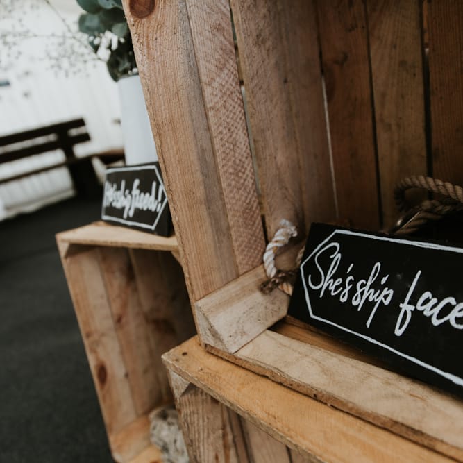 Bar Signs For Wedding // Eco Friendly Budget Wedding At Slade Farm In Wales With Images From Francesca Hill Photographer