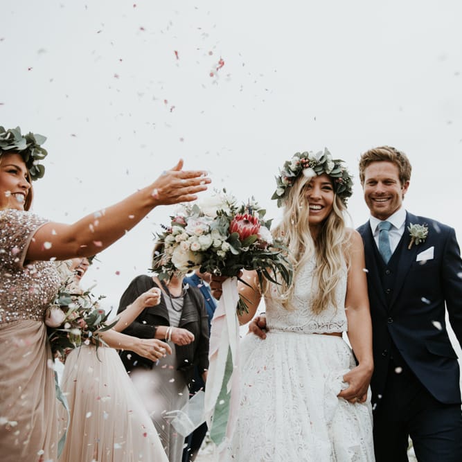Beach Wedding In Wales // Second Hand Wedding Dress For An Eco Friendly Budget Wedding At Slade Farm In Wales With Images From Francesca Hill Photographer