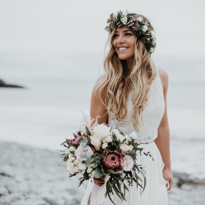 Beach Wedding In Wales // Second Hand Wedding Dress For An Eco Friendly Budget Wedding At Slade Farm In Wales With Images From Francesca Hill Photographer