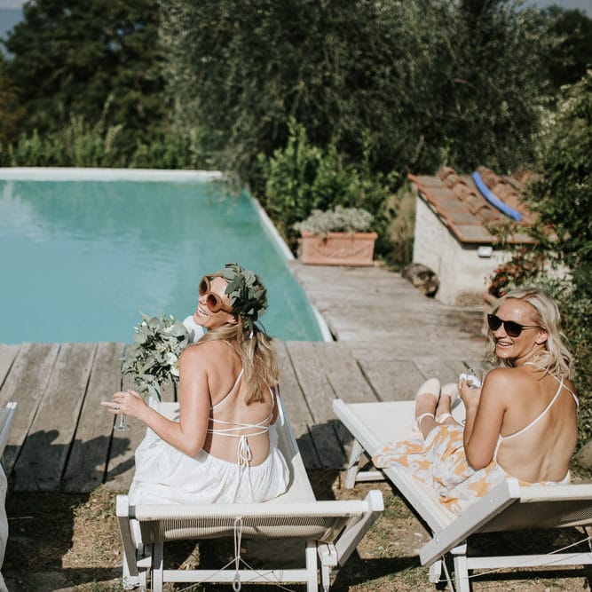 Bridal Party | Outdoor Bohemian Destination Wedding at La Selva, Tuscany | Damien Milan Photography
