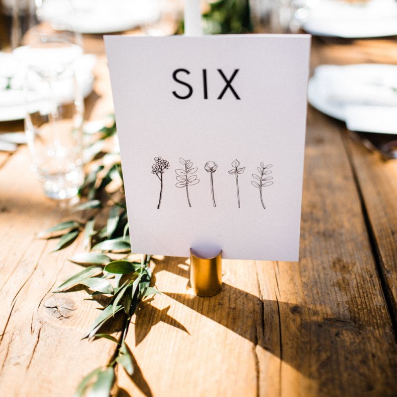 Table Number Sign and Illustration