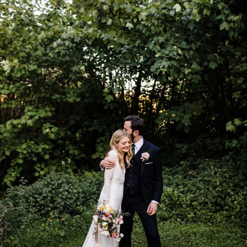 Bride and Groom Portrait in the Countryside