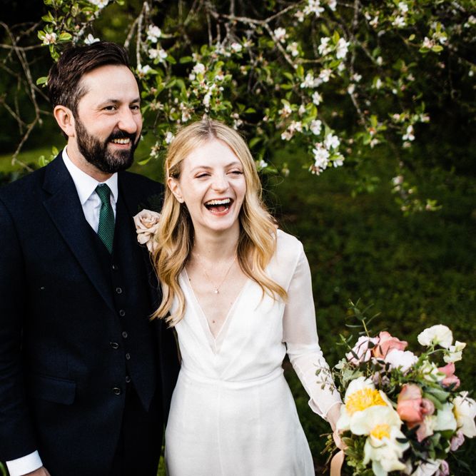 Bride and Groom Laughing