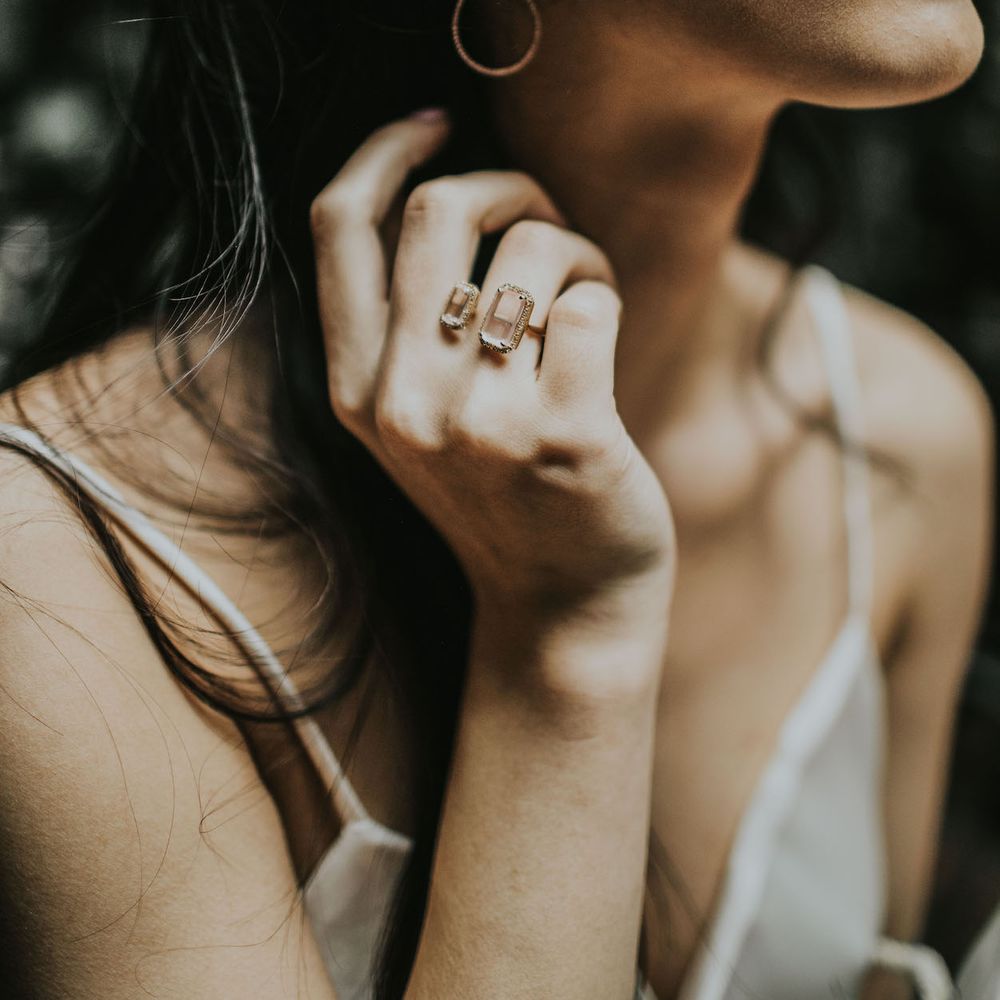 Emily Mortimer Jewellery | Minimalist Monochrome Inspiration with Anemone's &amp; White Genista Flowers styled by The Bijou Bride | Igor Demba Photography | Gione da Silva  Film
