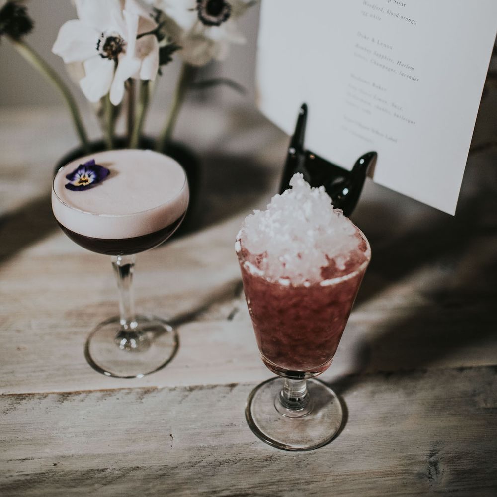 Wedding Cocktails | Minimalist Monochrome Inspiration with Anemone's &amp; White Genista Flowers styled by The Bijou Bride | Igor Demba Photography | Gione da Silva  Film