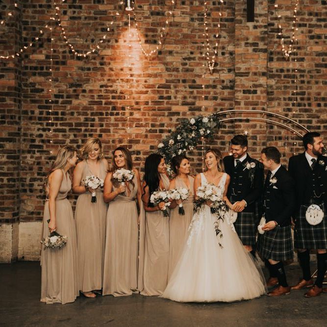 Wedding party at Kinkell Byre wedding