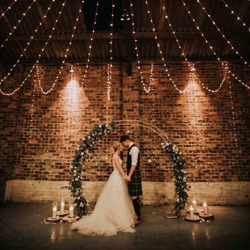 Fairy light canopy at Kinkell Byre wedding