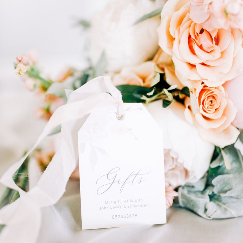 Peach Roses and Elegant Tag