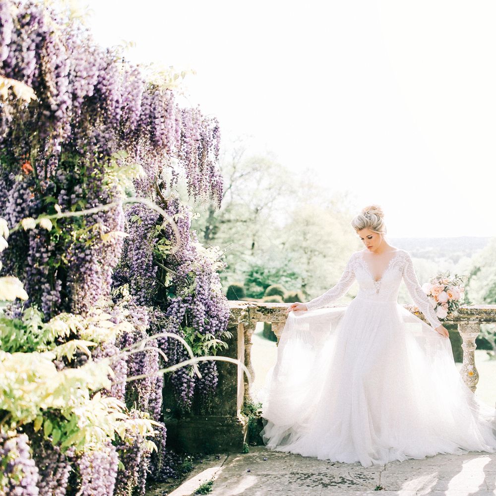 Bride in Fairytale Wedding Dress with Tulle Skirt