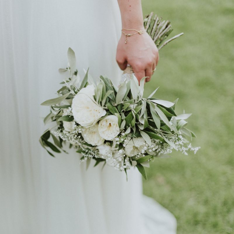 White and Green Wedding Bouquet