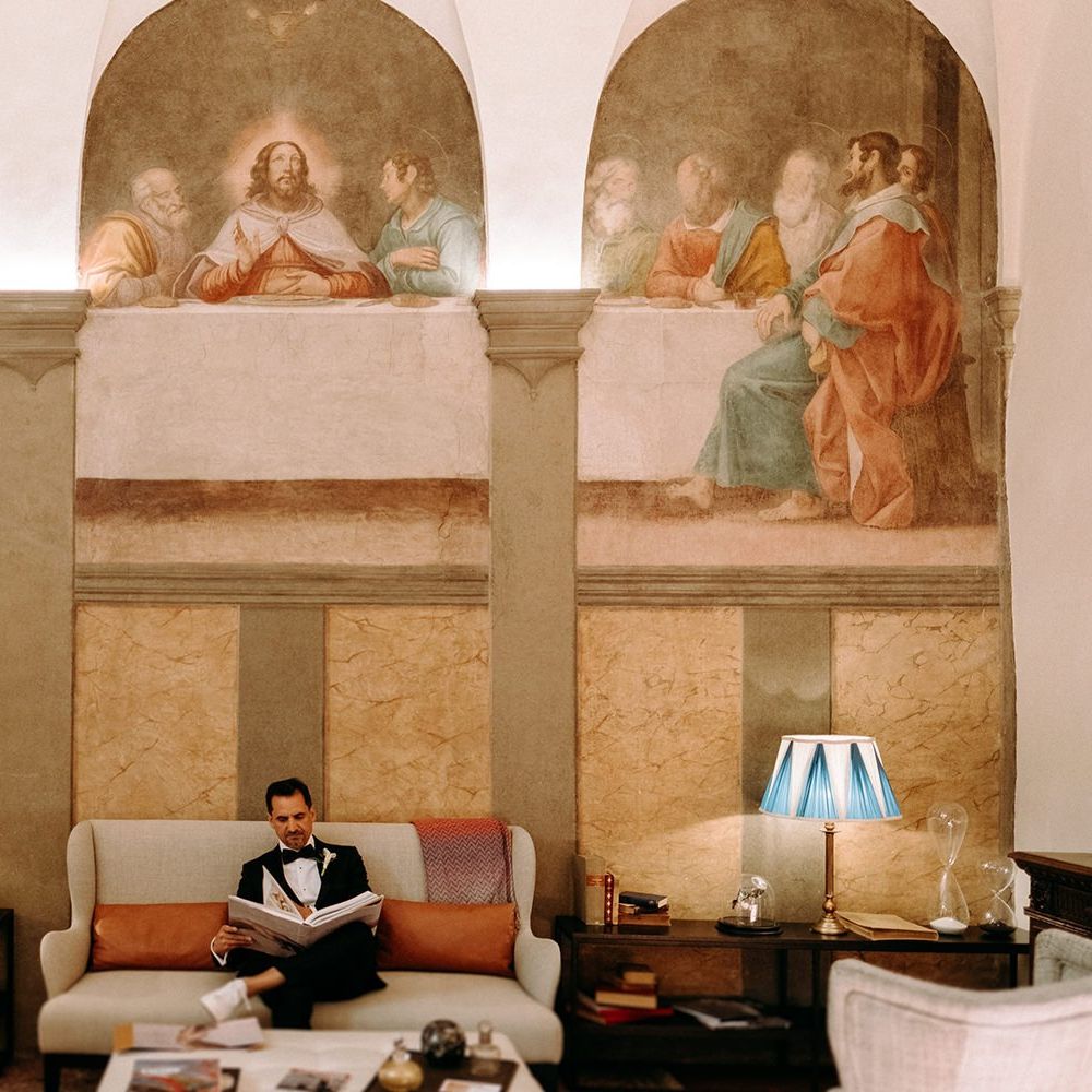 Groom during Florence wedding