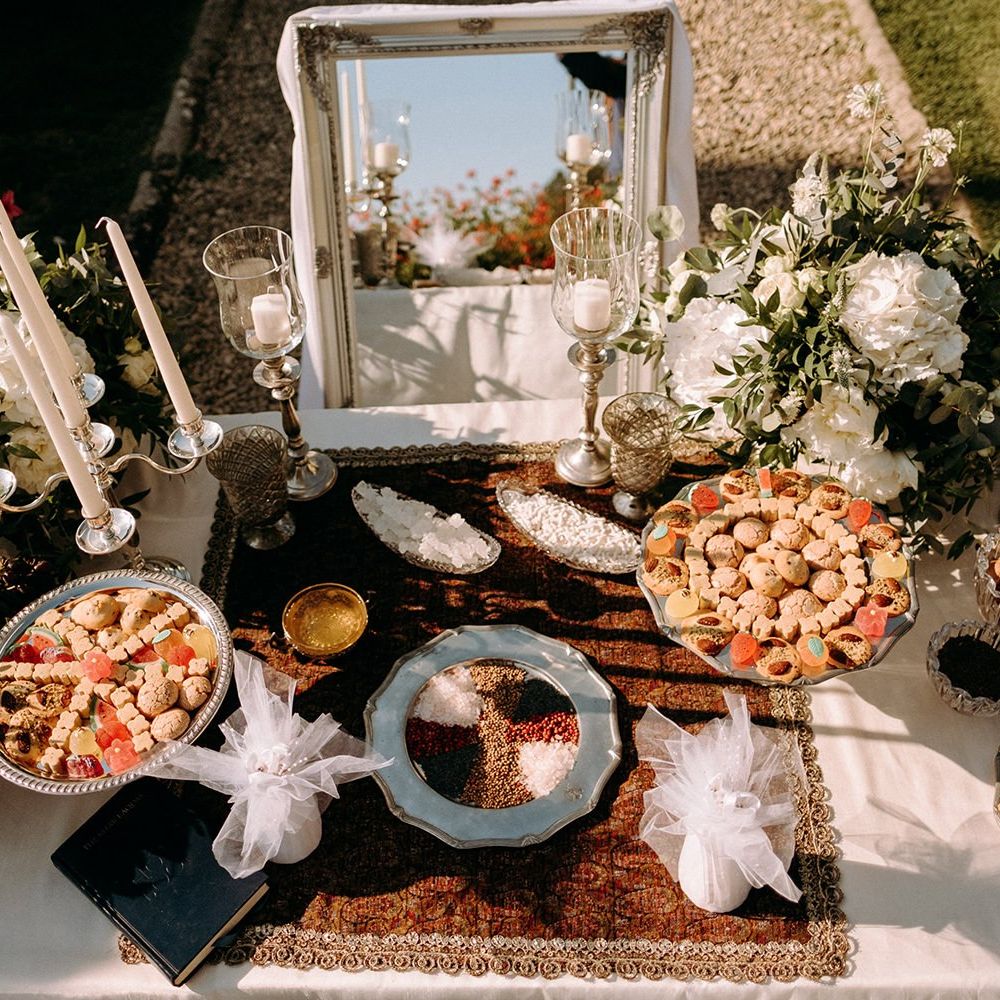 Wedding food table for guests