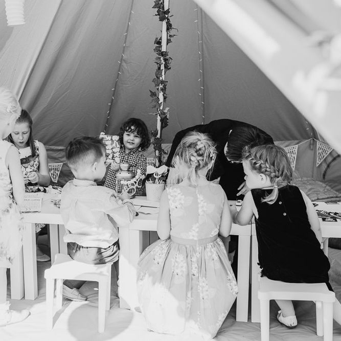 Kids Tent For Wedding // Tipi Wedding At Weald Country Park Essex With Bride In Maggie Sottero Planned By Louise Perry With Images From Jasmine Jade Photography