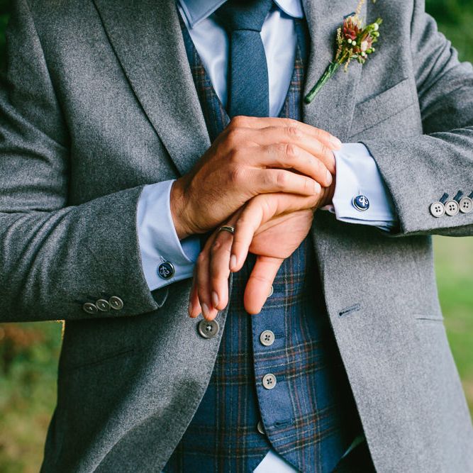 Groom In Bespoke Three Piece Suit By Fox Tailoring // Tipi Wedding At Weald Country Park Essex With Bride In Maggie Sottero Planned By Louise Perry With Images From Jasmine Jade Photography
