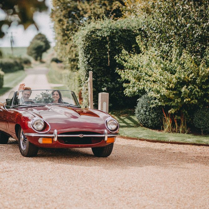 Vintage Jaguar wedding car