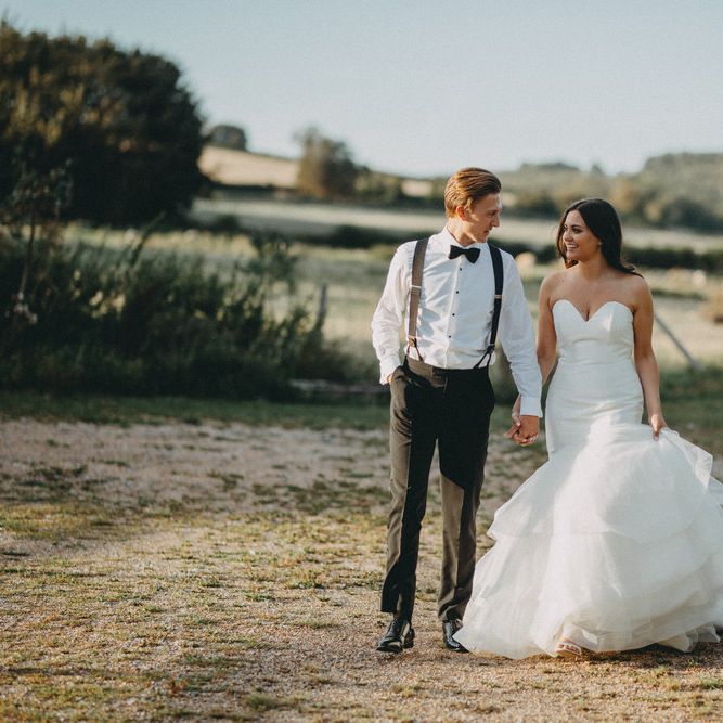 Stunning strapless wedding dress with fishtail