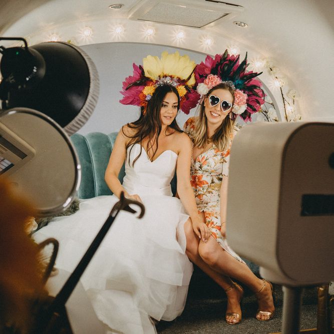 Airstream photo booth at Farbridge wedding venue in Sussex