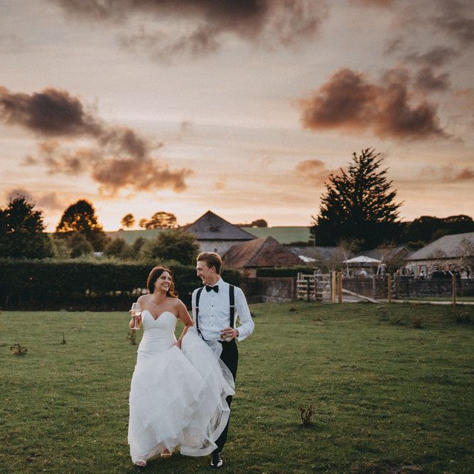 Bride and groom at Farbridge wedding venue in Sussex