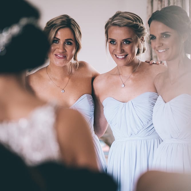 Wedding Morning Preparations | Pastel Blue Bridesmaids Dresses from ASOS | Halterneck Maggie Sottero Dress and Garden Games at Gate Street Barn | Story + Colour Photography