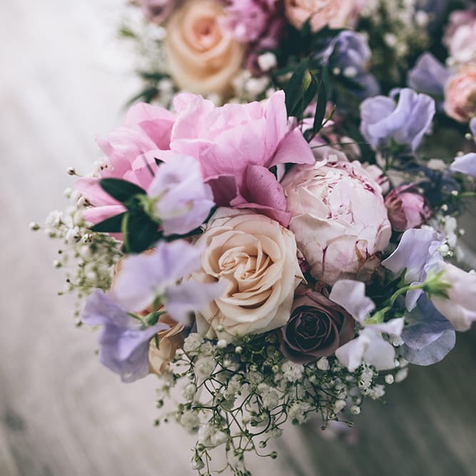 Pastel Wedding Bouquet | Pink Peonies | Halterneck Maggie Sottero Dress and Garden Games at Gate Street Barn | Story + Colour Photography