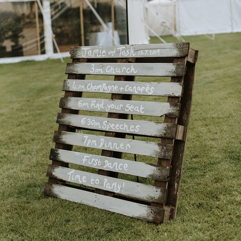 DIY Wedding Order of The Day Sign