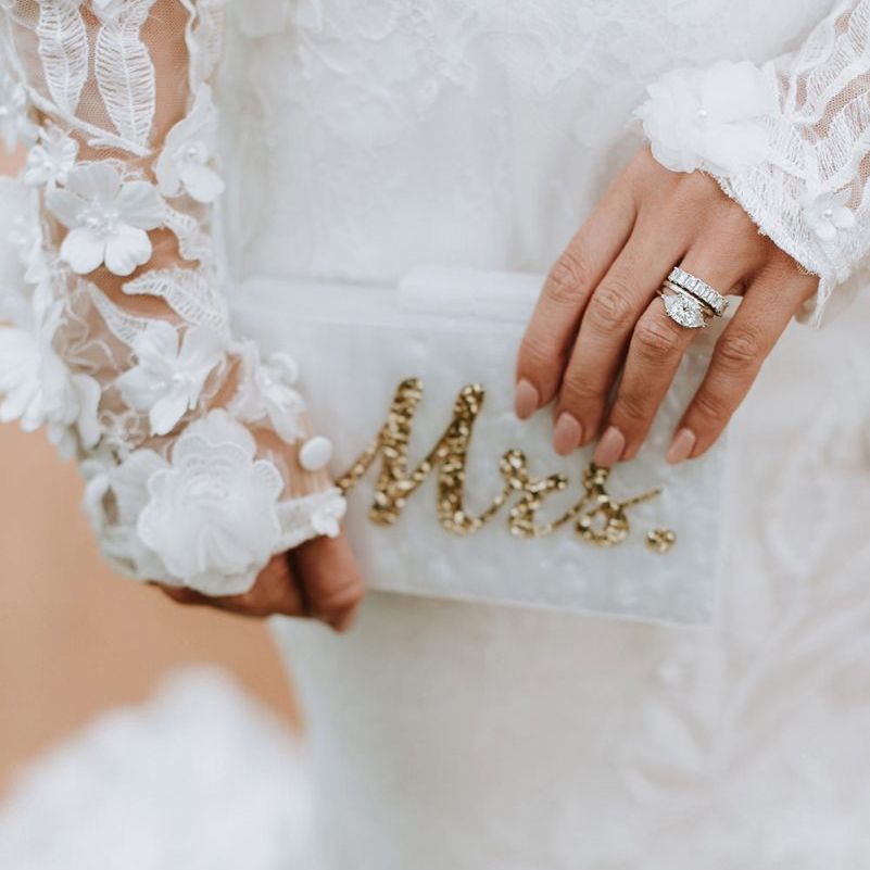Mrs Detail Clutch Bag for Bride
