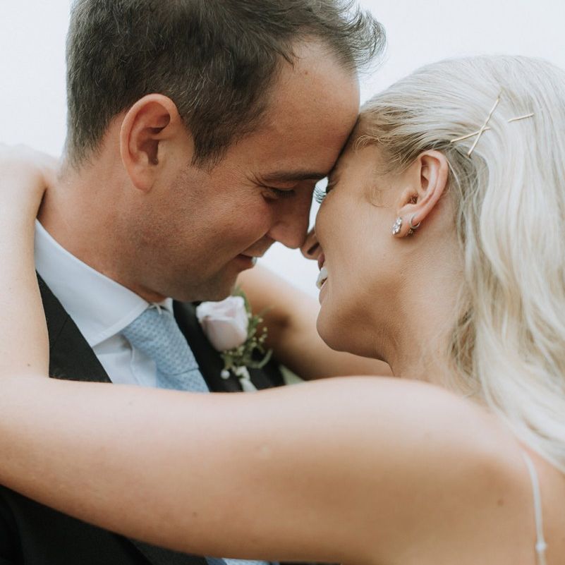 Close Portrait of Bride and Groom