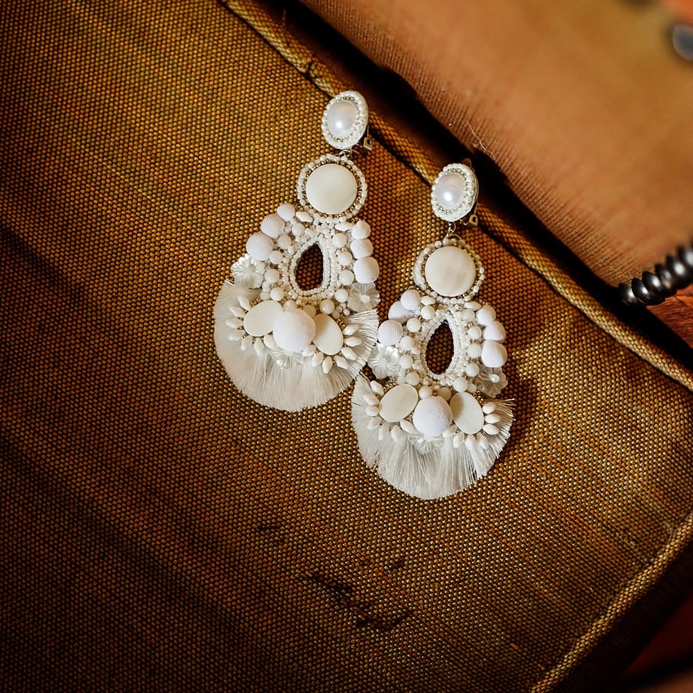 Ranjana Khan Earrings | Wedding Morning Preparations | Paradise Destination Wedding at Jnane Tamsna in Marrakech, Morocco | Nordica Photography | Matteo Castelluccia Film