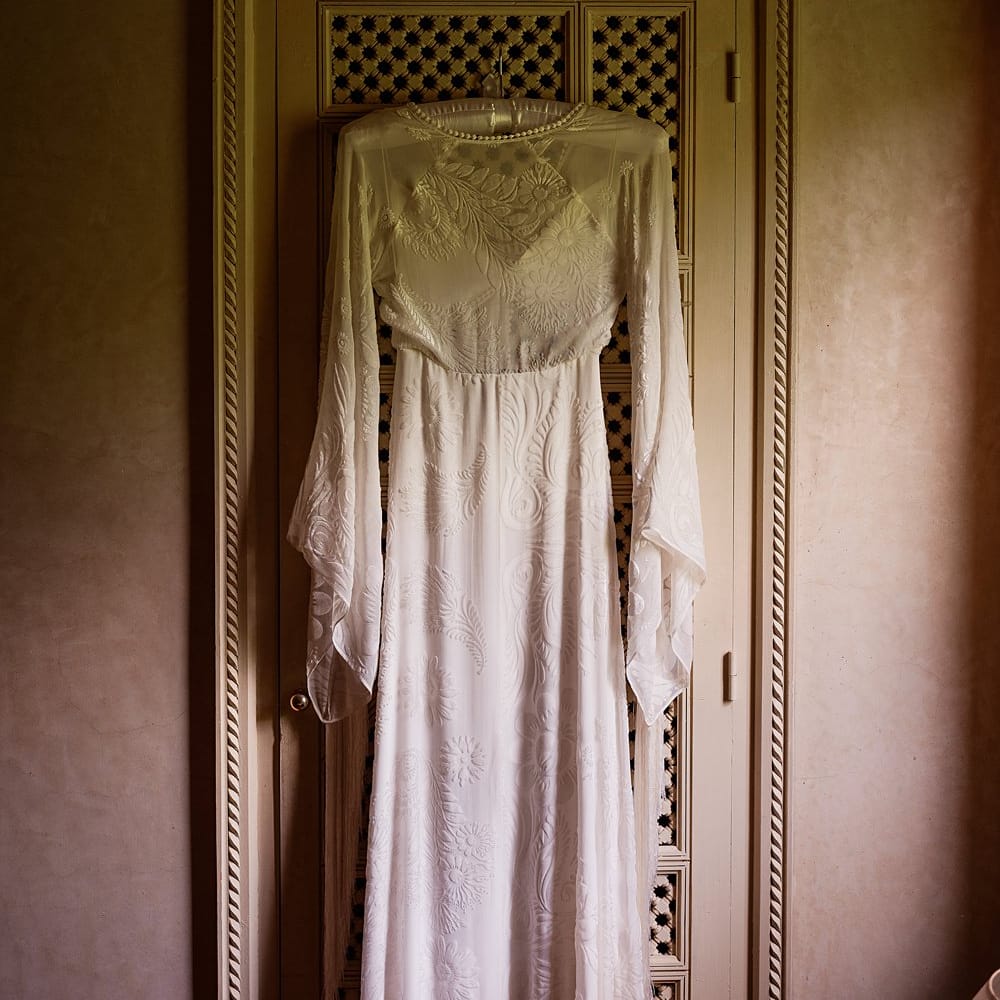Wedding Morning Preparations | Rue de Seine Gown | Paradise Destination Wedding at Jnane Tamsna in Marrakech, Morocco | Nordica Photography | Matteo Castelluccia Film