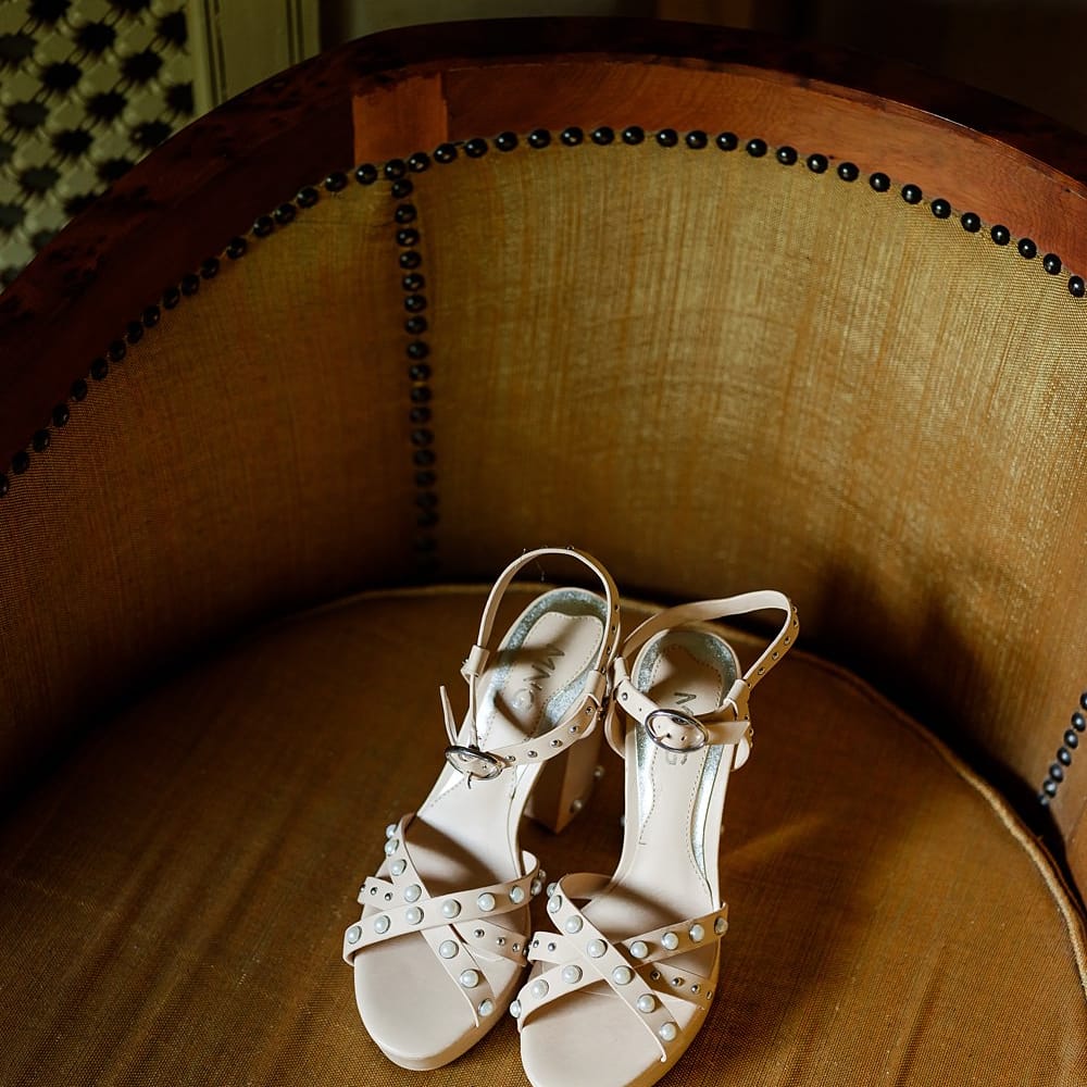 Bridal Shoes | Wedding Morning Preparations | Paradise Destination Wedding at Jnane Tamsna in Marrakech, Morocco | Nordica Photography | Matteo Castelluccia Film