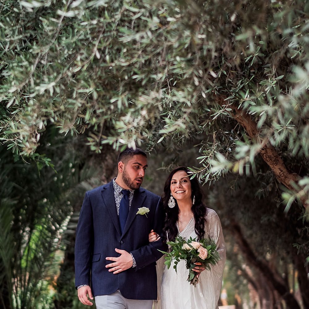 Bridal Entrance in Rue de Seine Bridal Gown | Paradise Destination Wedding at Jnane Tamsna in Marrakech, Morocco | Nordica Photography | Matteo Castelluccia Film