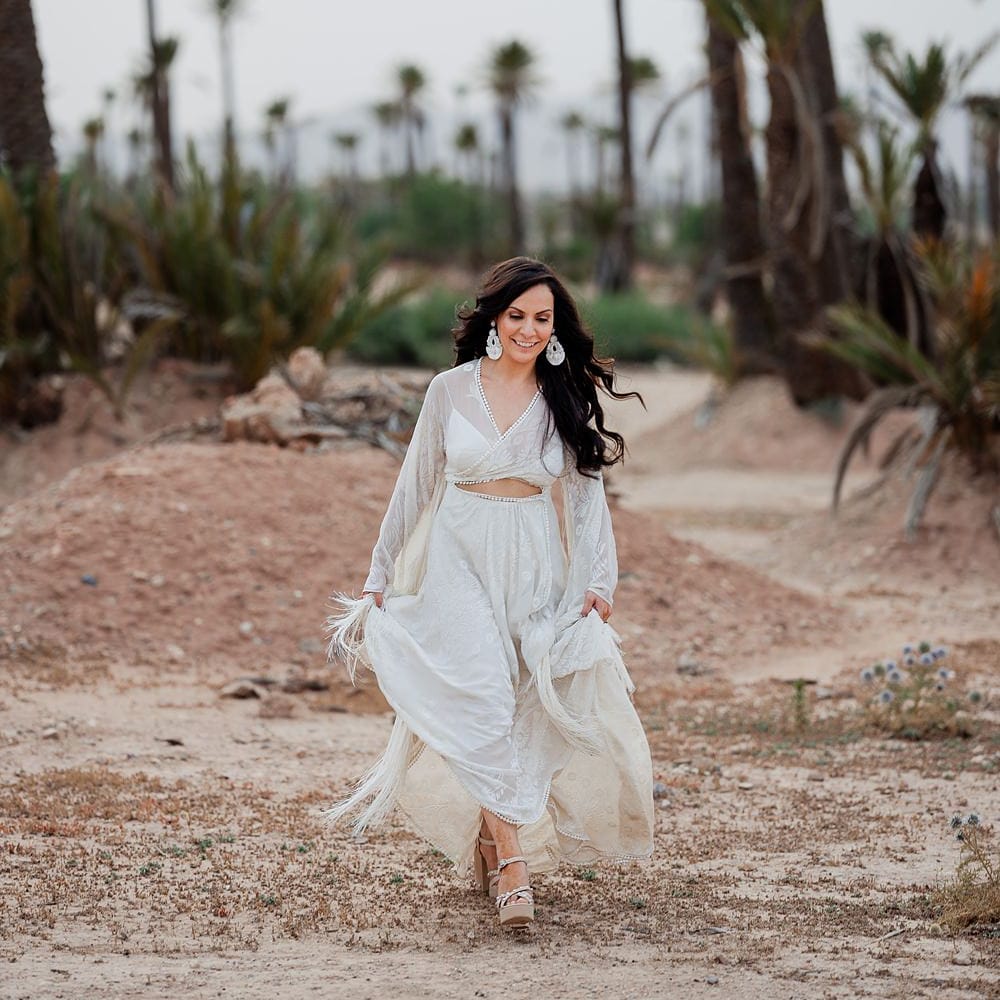 Bride in Rue de Seine Bridal Gown | Paradise Destination Wedding at Jnane Tamsna in Marrakech, Morocco | Nordica Photography | Matteo Castelluccia Film