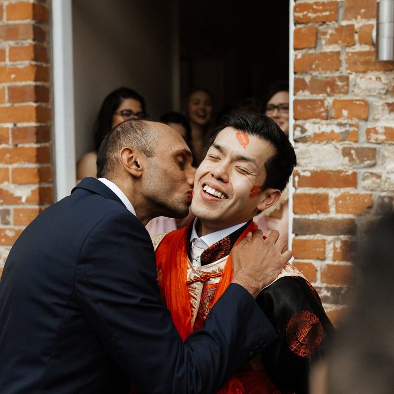 Groom during Chinese tea ceremony